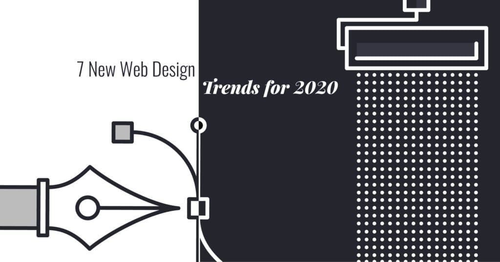 Graphic reading "7 New Wed Design Trends for 2020"