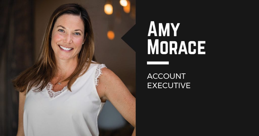 Image of team member Amy Morace with role account executive text