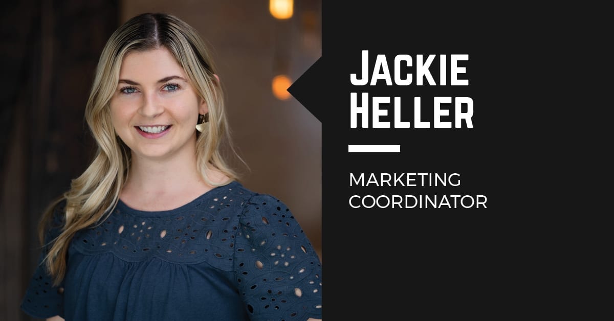 New team member, Jackie, with marketing coordinator role text